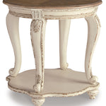 Ashley Furniture - Realyn Round End Table - Light Brown Wood - Tables