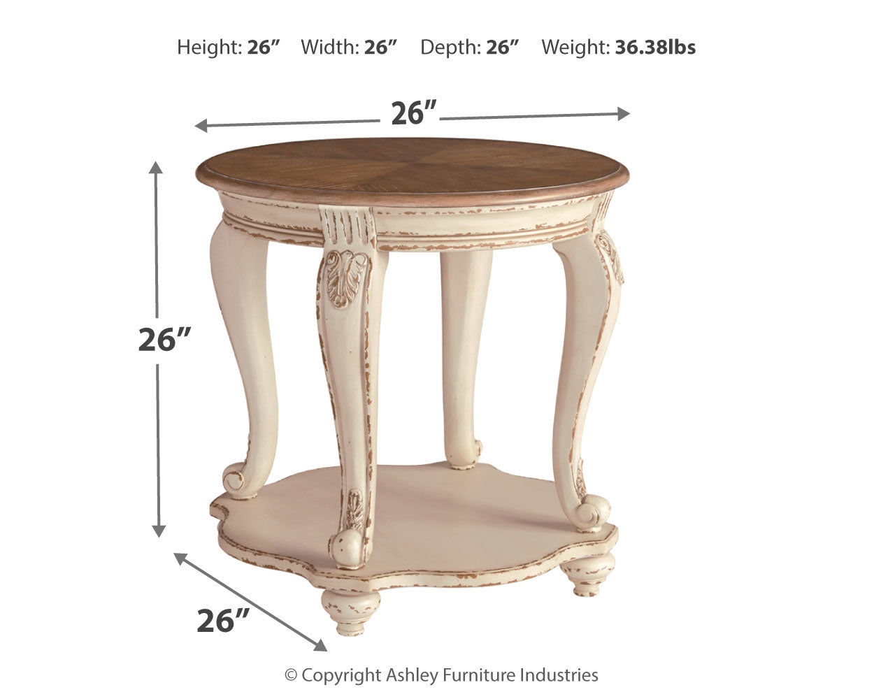 Ashley Furniture - Realyn Round End Table - Light Brown Wood - Tables - Additional View 3