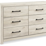 Ashley Furniture - Cambeck Dresser - White - Beige Wood - Dresser & Mirror