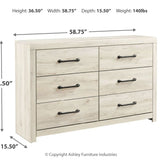 Ashley Furniture - Cambeck Dresser - White - Beige Wood - Dresser & Mirror - Additional View 3