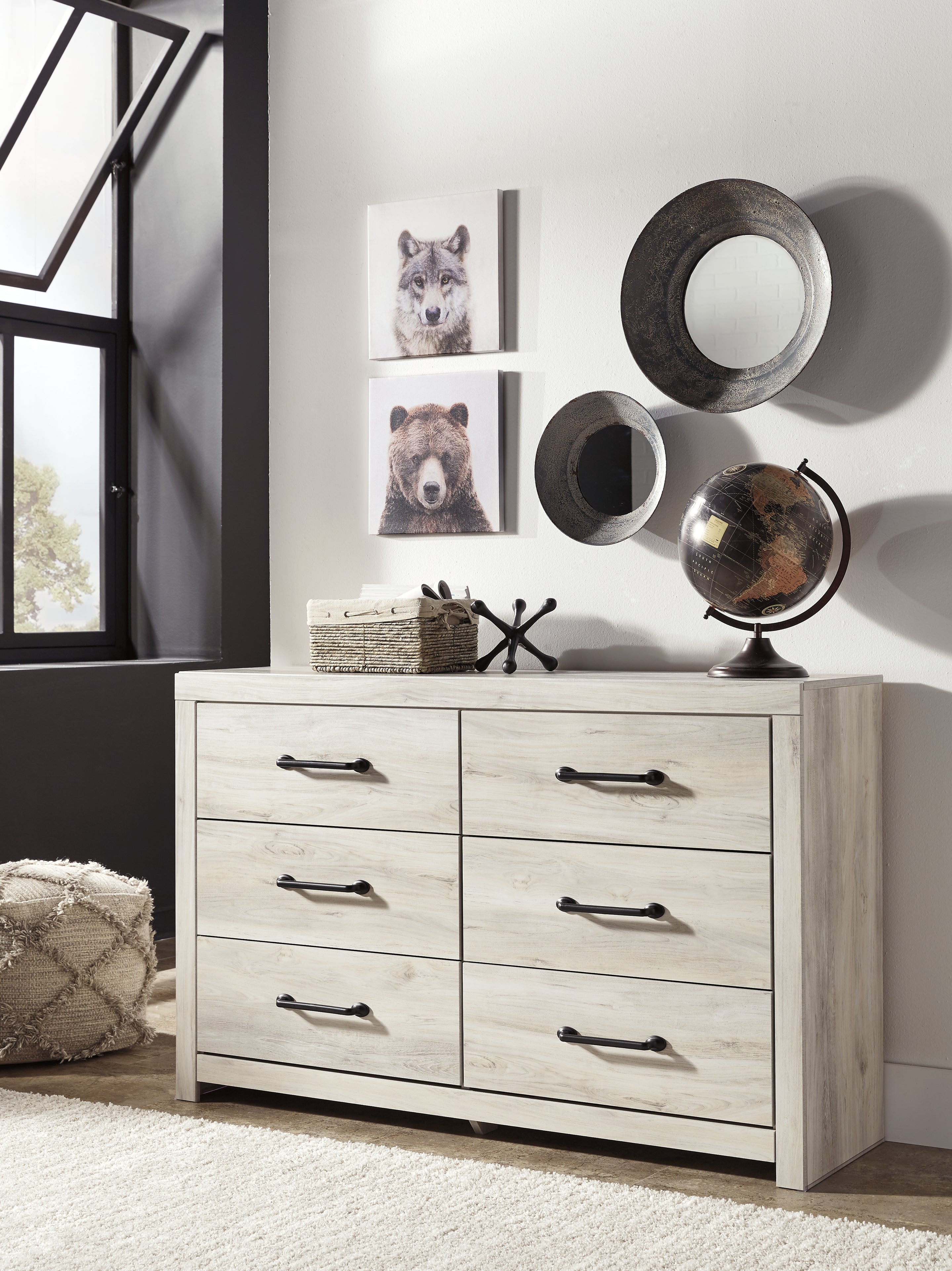 Ashley Furniture - Cambeck Dresser - White - Beige Wood - Dresser & Mirror - Additional View 7