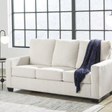 Ashley Furniture - Rannis Full Sofa Sleeper - Snow - Beige Fabric - Sofas