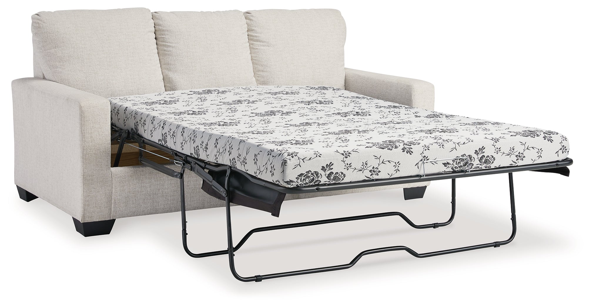 Ashley Furniture - Rannis Full Sofa Sleeper - Snow - Beige Fabric - Sofas - Additional View 1