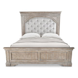 Steve Silver Furniture - Highland Park King Bed - Brown - Light Brown Faux Leather - Beds