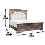 Steve Silver Furniture - Highland Park King Bed - Brown - Light Brown Faux Leather - Beds - Additional View 3