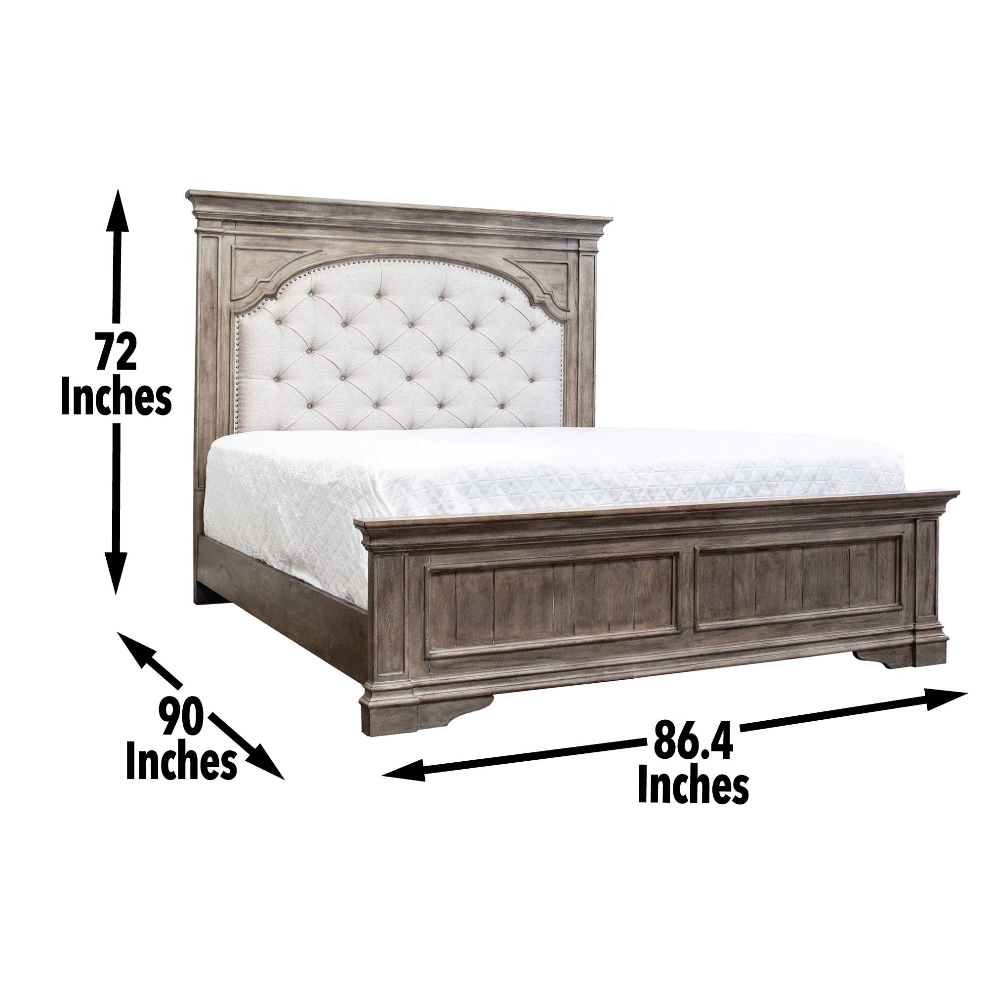 Steve Silver Furniture - Highland Park King Bed - Brown - Light Brown Faux Leather - Beds - Additional View 3