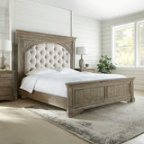 Steve Silver Furniture - Highland Park King Bed - Brown - Light Brown Faux Leather - Beds - Additional View 7