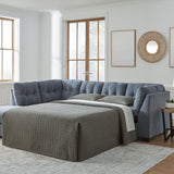 Ashley Furniture - Marrelton 2 Piece Sectional With Sleeper - Denim - Blue Fabric - Sectionals - Additional View 1