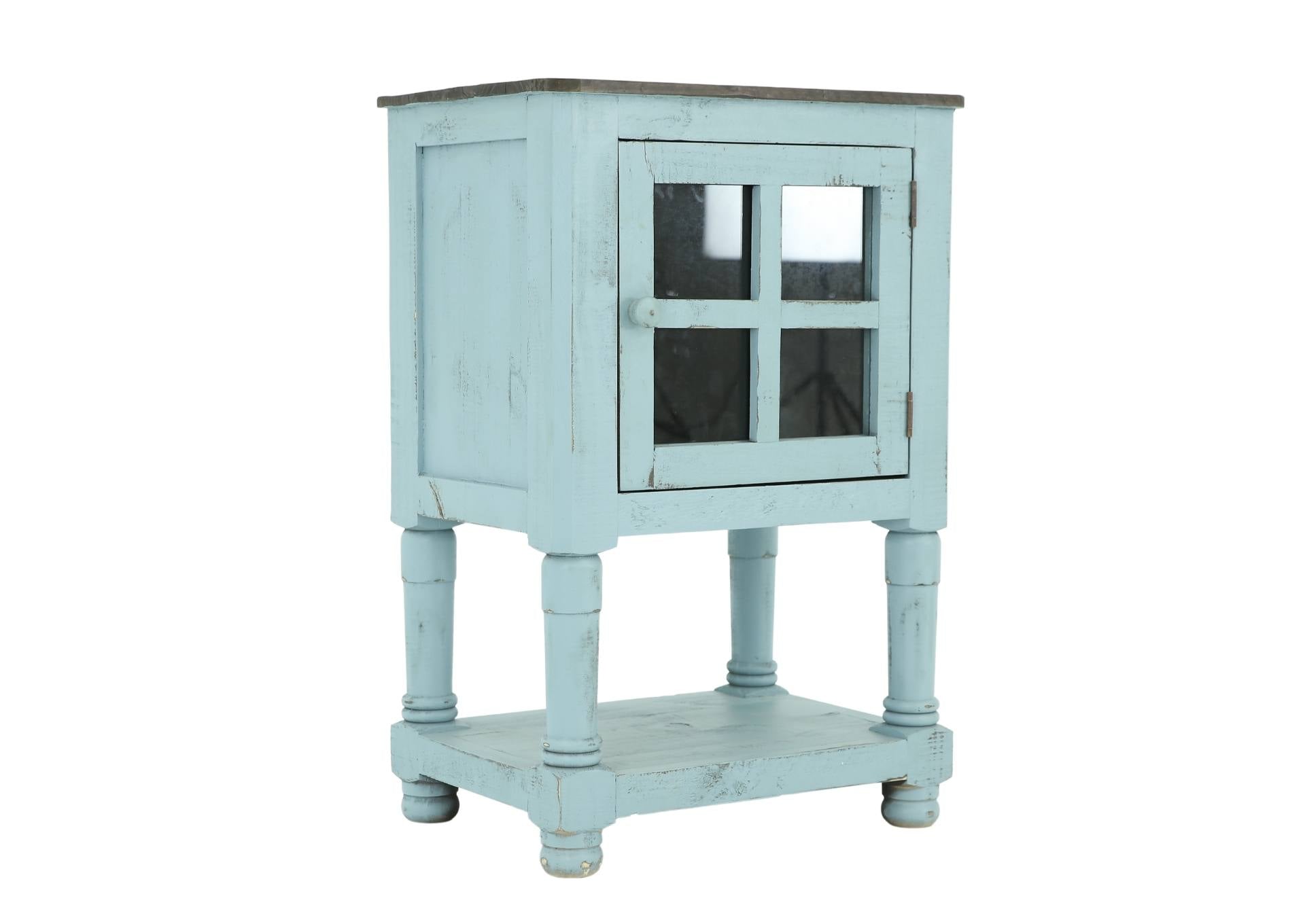 AUGUSTA RAFTWOOD/BLUE ACCENT TABLE
