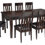 Ashley Furniture - Haddigan 9 Piece Dining Set - Dark Brown Leather Match|Wood - Dining Room Sets - Additional View 3