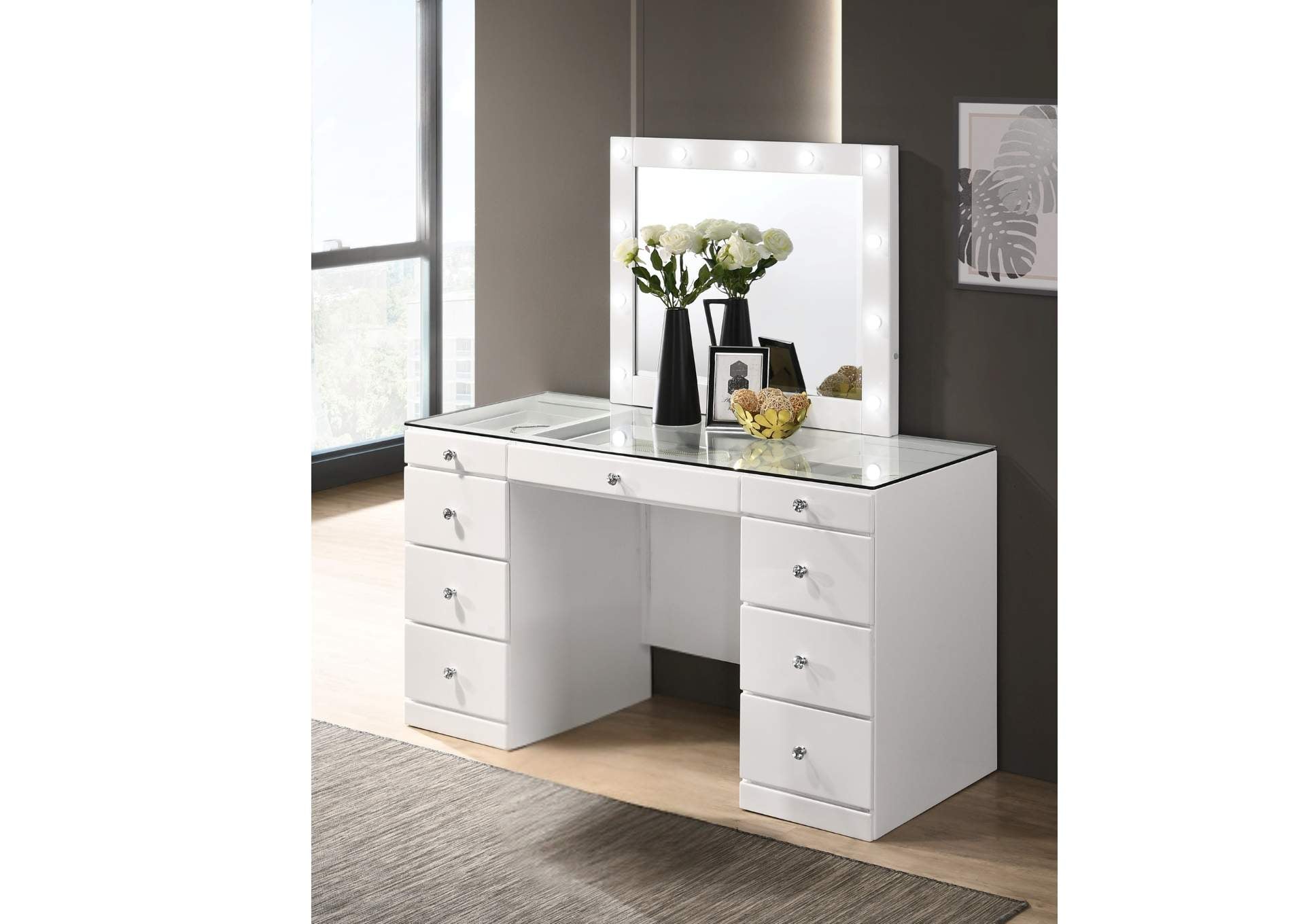 AVERY WHITE VANITY WITH LED MIRROR - Additional View 3