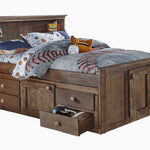 Diego Chestnut Full Captain's Bed With Storage And Bunkie Mattress