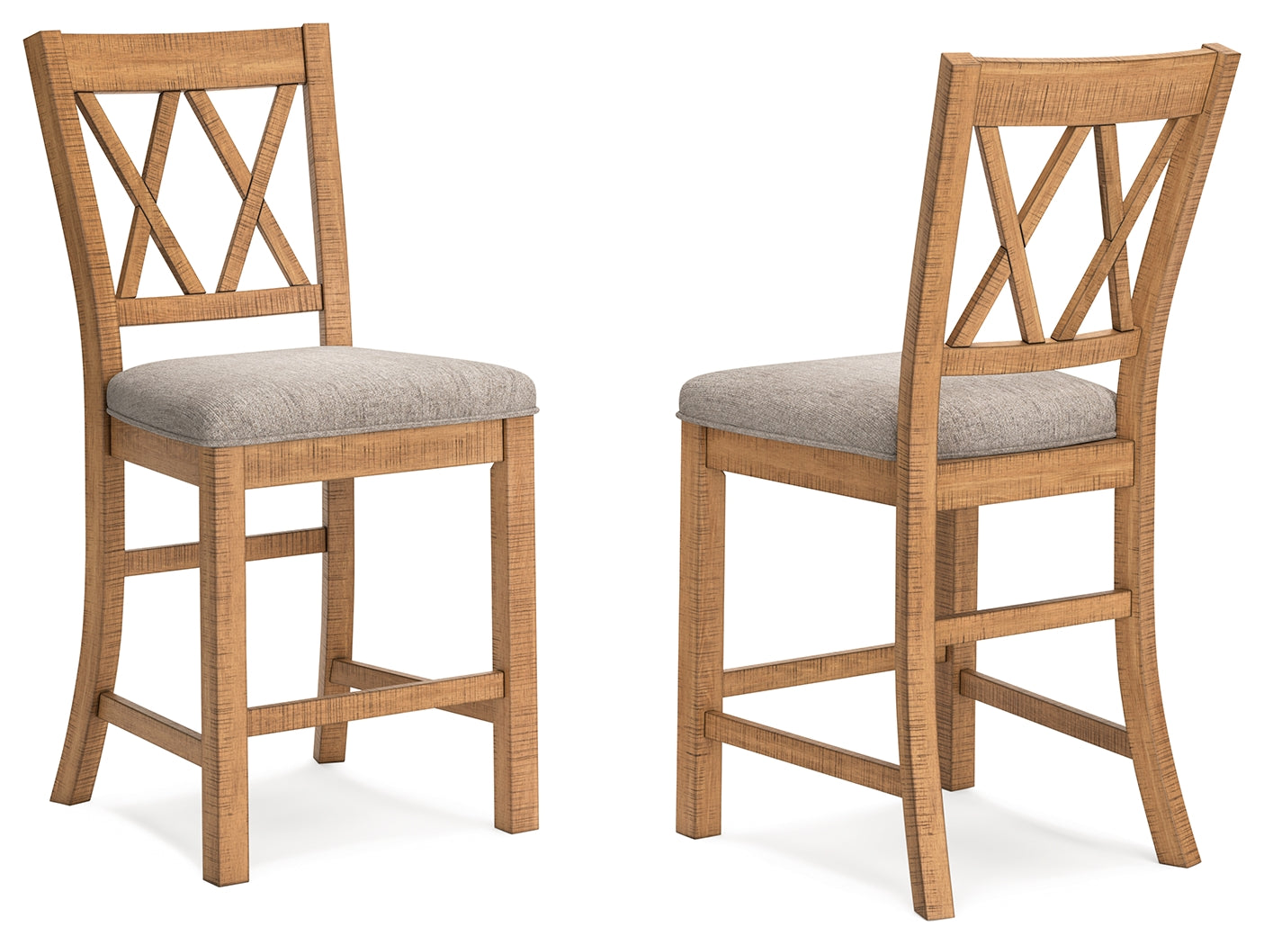 Ashley Furniture - HAVONPLANE COUNTER HEIGHT BARSTOOL - Light Brown Fabric|Wood - Stools