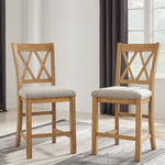 Ashley Furniture - HAVONPLANE COUNTER HEIGHT BARSTOOL - Light Brown Fabric|Wood - Stools - Additional View 1