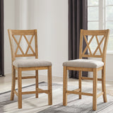 Ashley Furniture - HAVONPLANE COUNTER HEIGHT BARSTOOL - Light Brown Fabric|Wood - Stools - Additional View 1