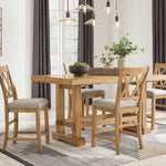 Ashley Furniture - HAVONPLANE COUNTER HEIGHT BARSTOOL - Light Brown Fabric|Wood - Stools - Additional View 8