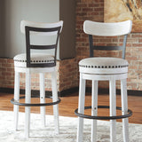 Ashley Furniture - Valebeck 30" Swivel Barstool - White - Fabric|Metal|Wood - Stools - Additional View 2