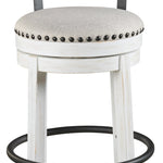 Ashley Furniture - Valebeck 30" Swivel Barstool - White - Fabric|Metal|Wood - Stools - Additional View 3