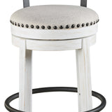 Ashley Furniture - Valebeck 30" Swivel Barstool - White - Fabric|Metal|Wood - Stools - Additional View 3