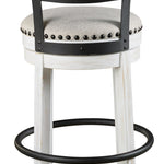 Ashley Furniture - Valebeck 30" Swivel Barstool - White - Fabric|Metal|Wood - Stools - Additional View 5