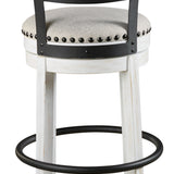 Ashley Furniture - Valebeck 30" Swivel Barstool - White - Fabric|Metal|Wood - Stools - Additional View 5