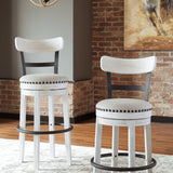 Ashley Furniture - Valebeck 30" Swivel Barstool - White - Fabric|Metal|Wood - Stools - Additional View 6