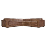 Leilani Brown Leather 5 Piece Sectional