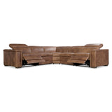 Leilani Brown Leather 5 Piece Sectional