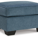 Ashley Furniture - CASHTON BLUE OTTOMAN - Fabric - Ottomans