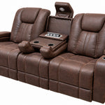 Ozias Brown Reclining Sofa With Drop Down Table - Additional View 2