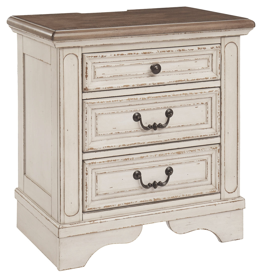 Ashley Furniture - Realyn Three Drawer Night Stand - White Wood - Nightstands