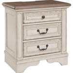Ashley Furniture - Realyn Three Drawer Night Stand - White Wood - Nightstands