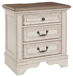 Ashley Furniture - Realyn Three Drawer Night Stand - White Wood - Nightstands