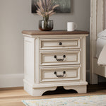 Ashley Furniture - Realyn Three Drawer Night Stand - White Wood - Nightstands - Additional View 1