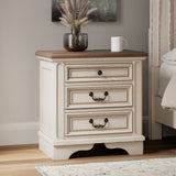 Ashley Furniture - Realyn Three Drawer Night Stand - White Wood - Nightstands - Additional View 1
