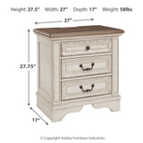 Ashley Furniture - Realyn Three Drawer Night Stand - White Wood - Nightstands - Additional View 3
