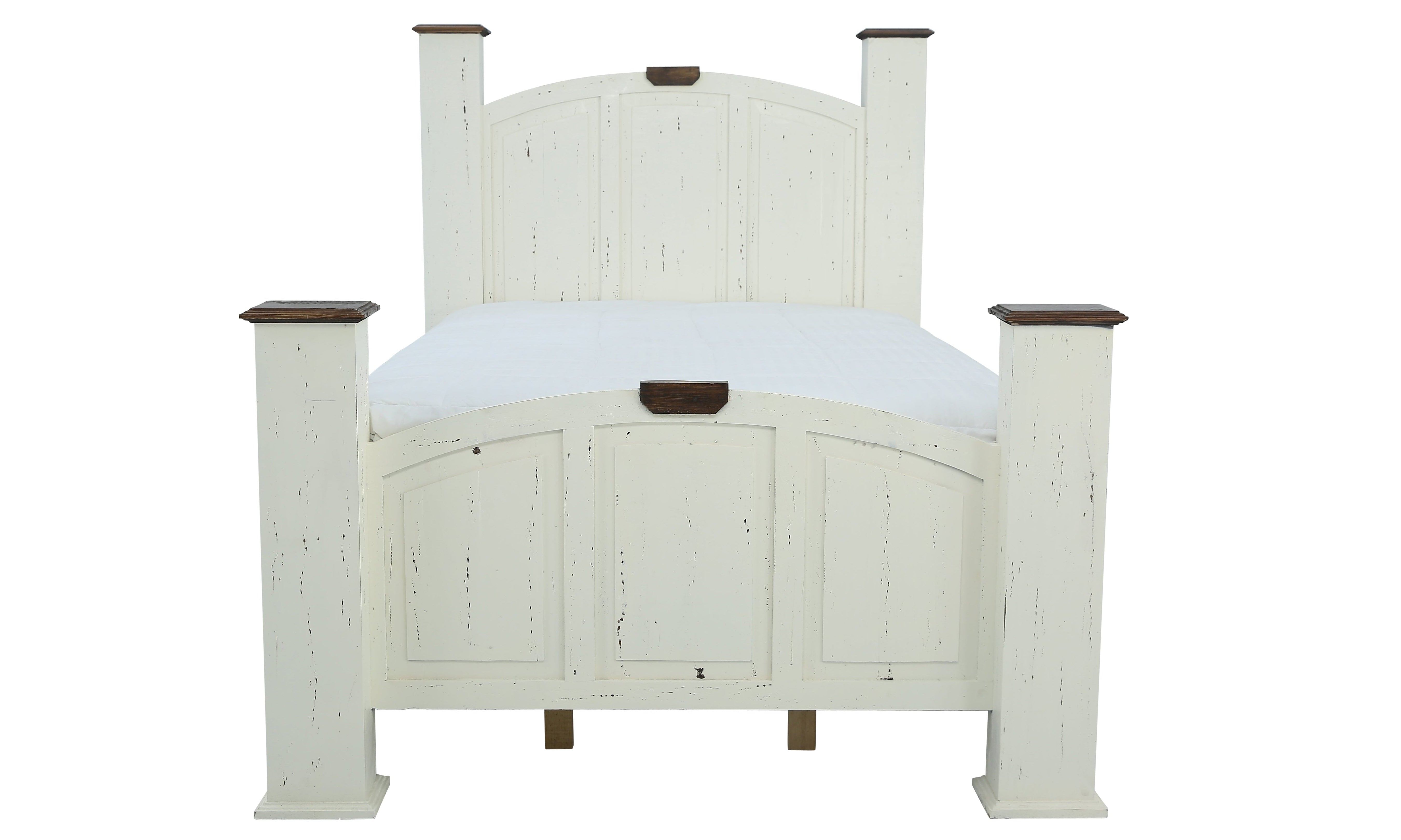 Mansion Queen Bed - Aged White