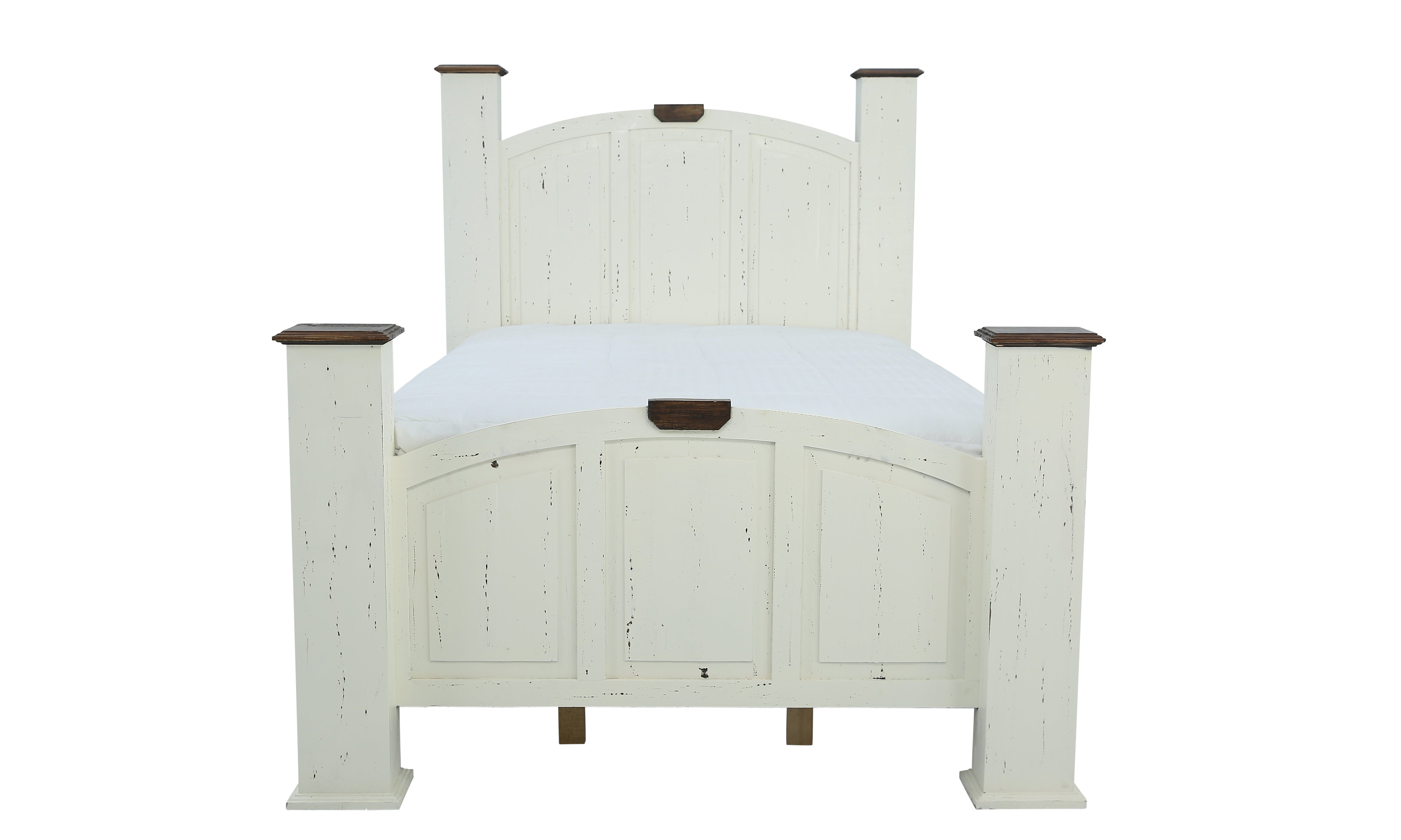 Mansion Queen Bed - Aged White