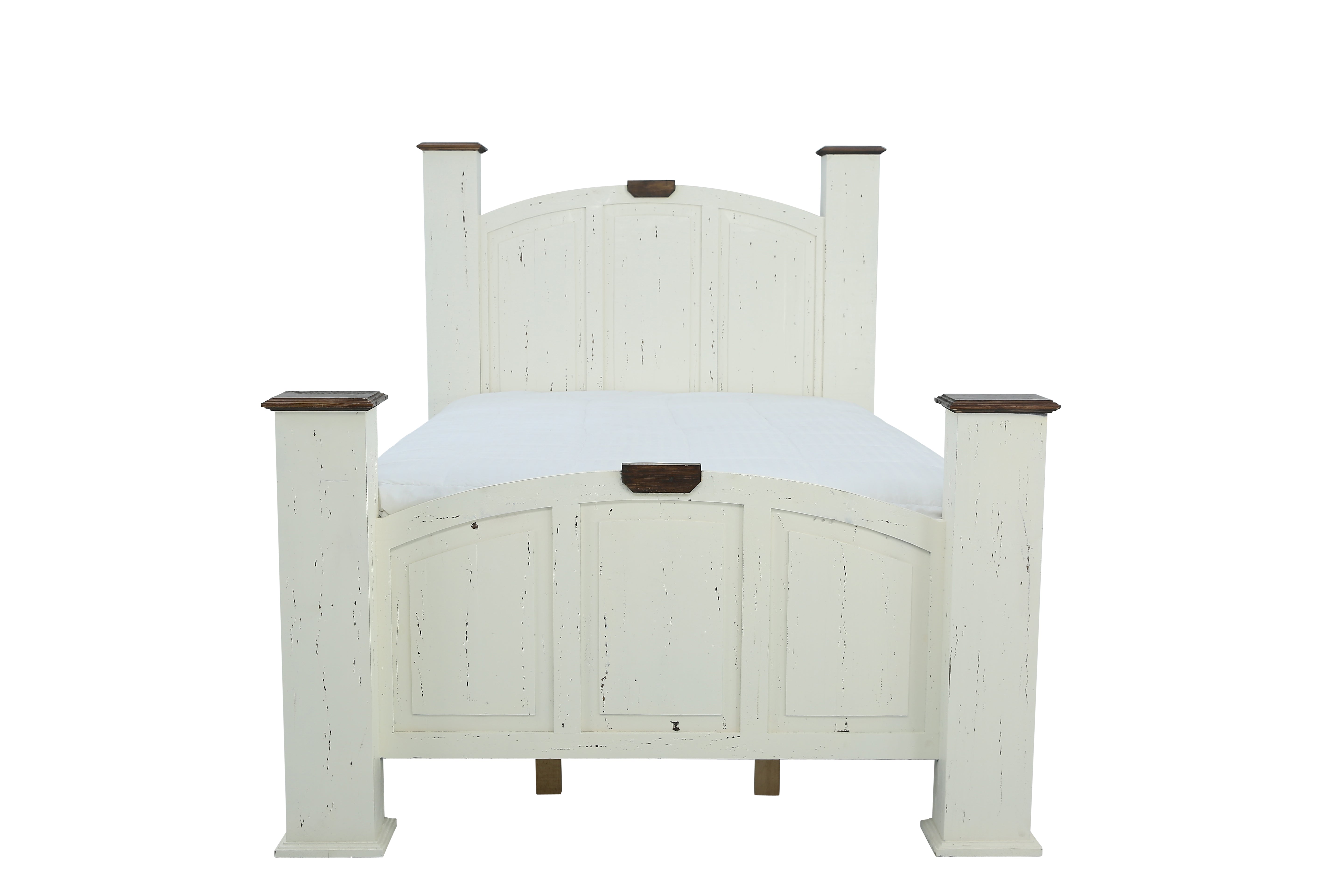 Mansion Queen Bed - Aged White