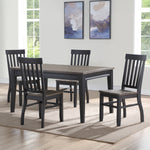 Steve Silver Furniture - Raven Noir 5 Piece Dining Set - Dark Brown|Black Wood - Dining Room Sets