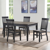 Steve Silver Furniture - Raven Noir 5 Piece Dining Set - Dark Brown|Black Wood - Dining Room Sets