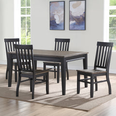 Steve Silver Furniture - Raven Noir 5 Piece Dining Set - Dark Brown|Black Wood - Dining Room Sets