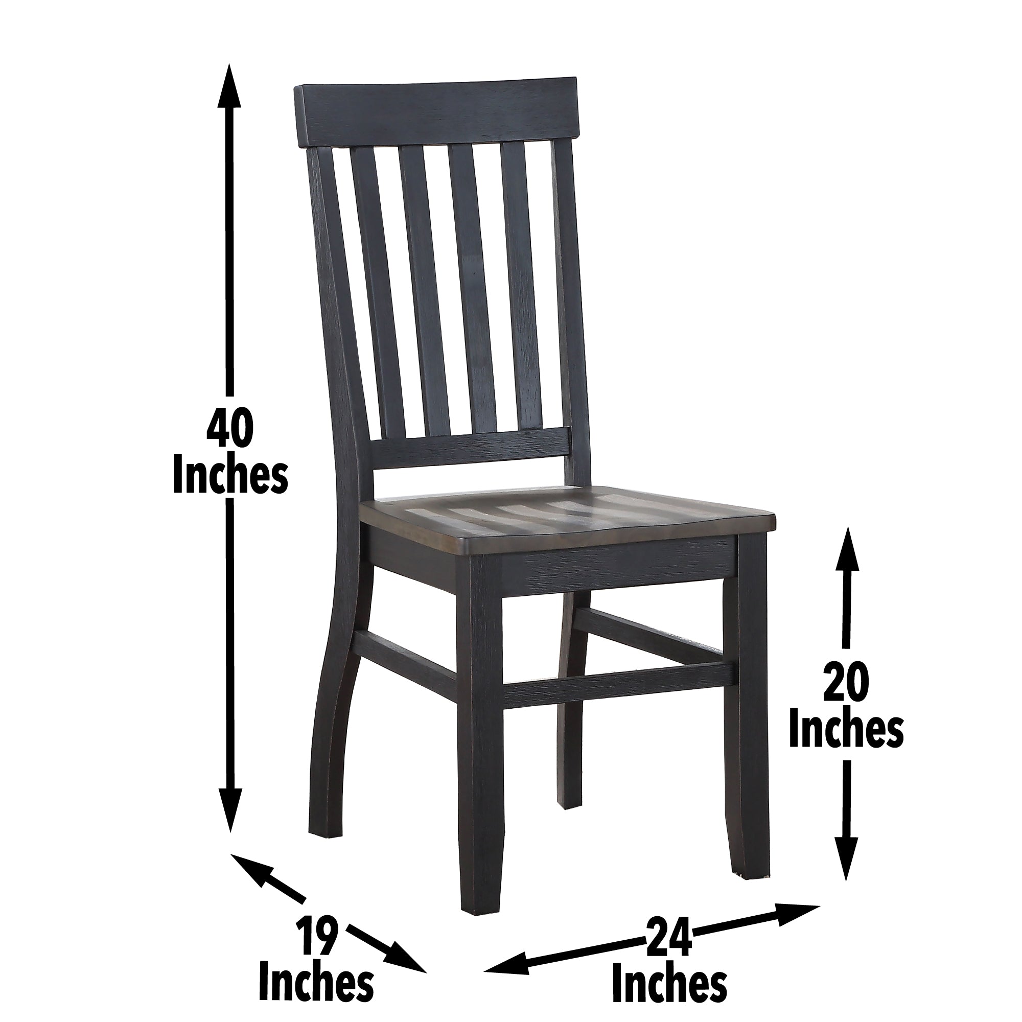 Steve Silver Furniture - Raven Noir 5 Piece Dining Set - Dark Brown|Black Wood - Dining Room Sets - Additional View 1
