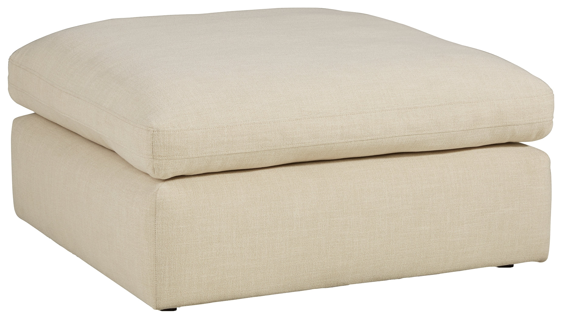 Ashley Furniture - ELYZA LINEN OVERSIZED OTTOMAN - Beige Fabric - Ottomans