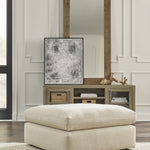 Ashley Furniture - ELYZA LINEN OVERSIZED OTTOMAN - Beige Fabric - Ottomans - Additional View 1