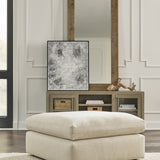 Ashley Furniture - ELYZA LINEN OVERSIZED OTTOMAN - Beige Fabric - Ottomans - Additional View 1