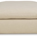 Ashley Furniture - ELYZA LINEN OVERSIZED OTTOMAN - Beige Fabric - Ottomans - Additional View 2