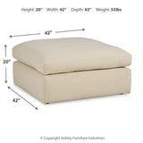 Ashley Furniture - ELYZA LINEN OVERSIZED OTTOMAN - Beige Fabric - Ottomans - Additional View 3