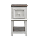 SAUL WHITE/TOBACCO ACCENT TABLE