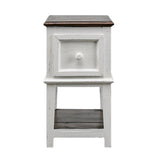 SAUL WHITE/TOBACCO ACCENT TABLE